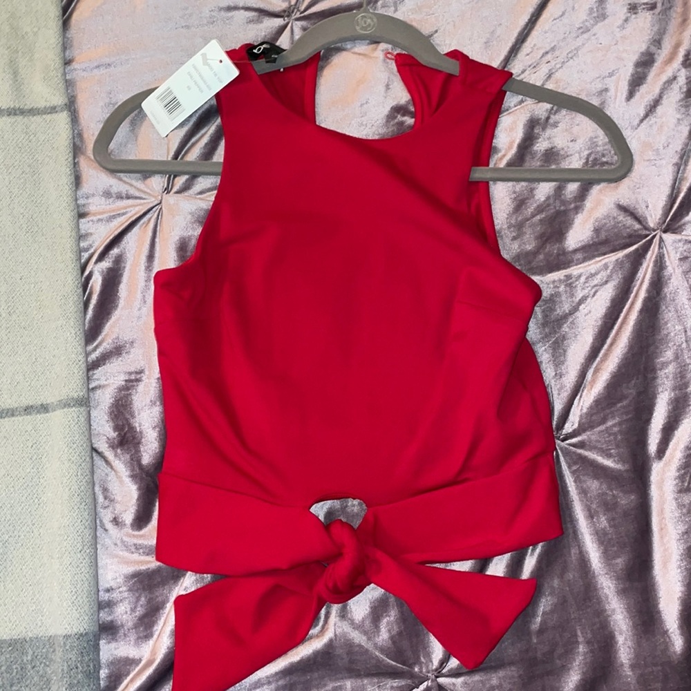 Bebe Red Tie Top